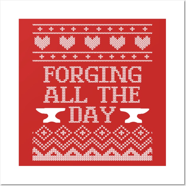 Ugly Forging Holiday Sweater design Wall Art by Nice Surprise